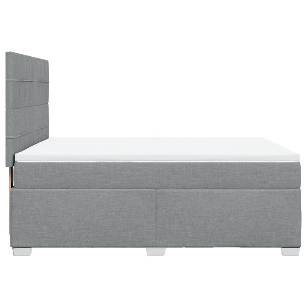 Boxspring met matras stof lichtgrijs 140x200 cm – afbeelding 9