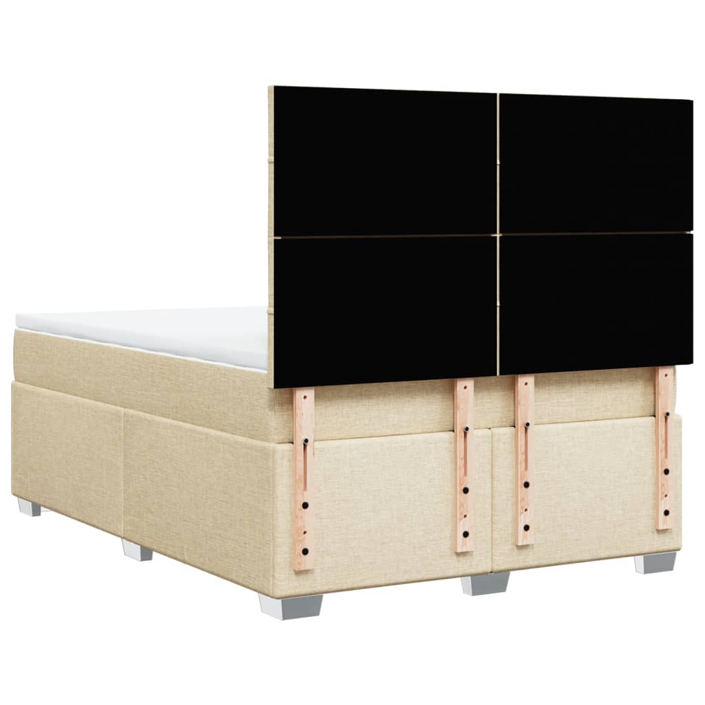 Boxspring met matras stof crèmekleurig 140x200 cm – afbeelding 10