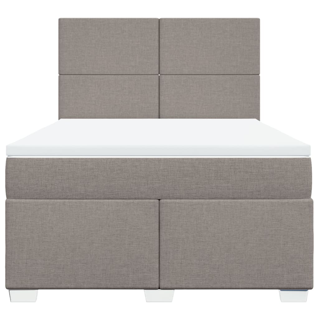 Boxspring met matras stof taupe 160x200 cm – afbeelding 4