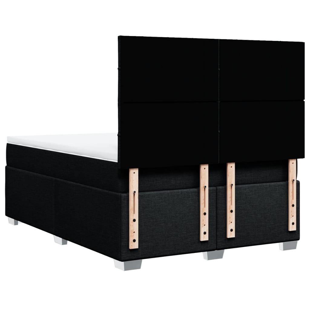 Boxspring met matras stof zwart 160x200 cm – afbeelding 10
