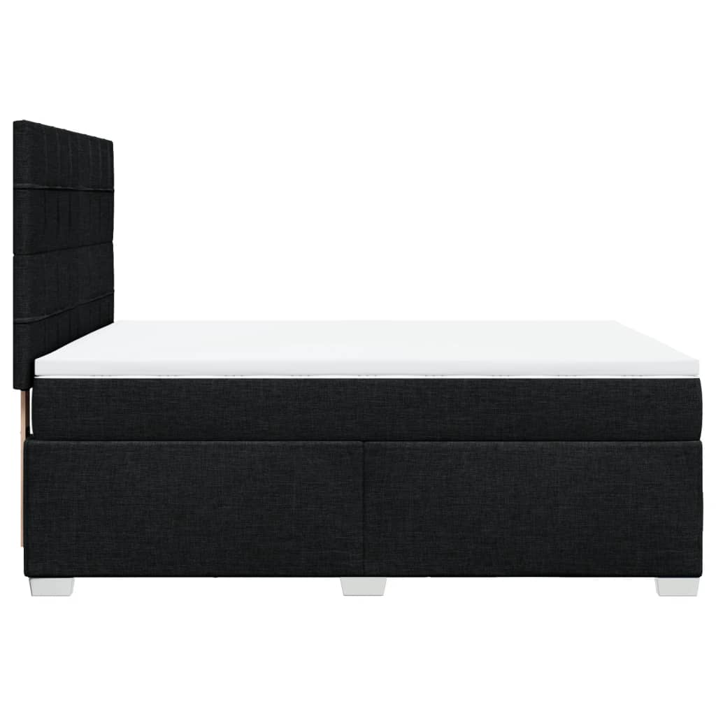 Boxspring met matras stof zwart 160x200 cm – afbeelding 9