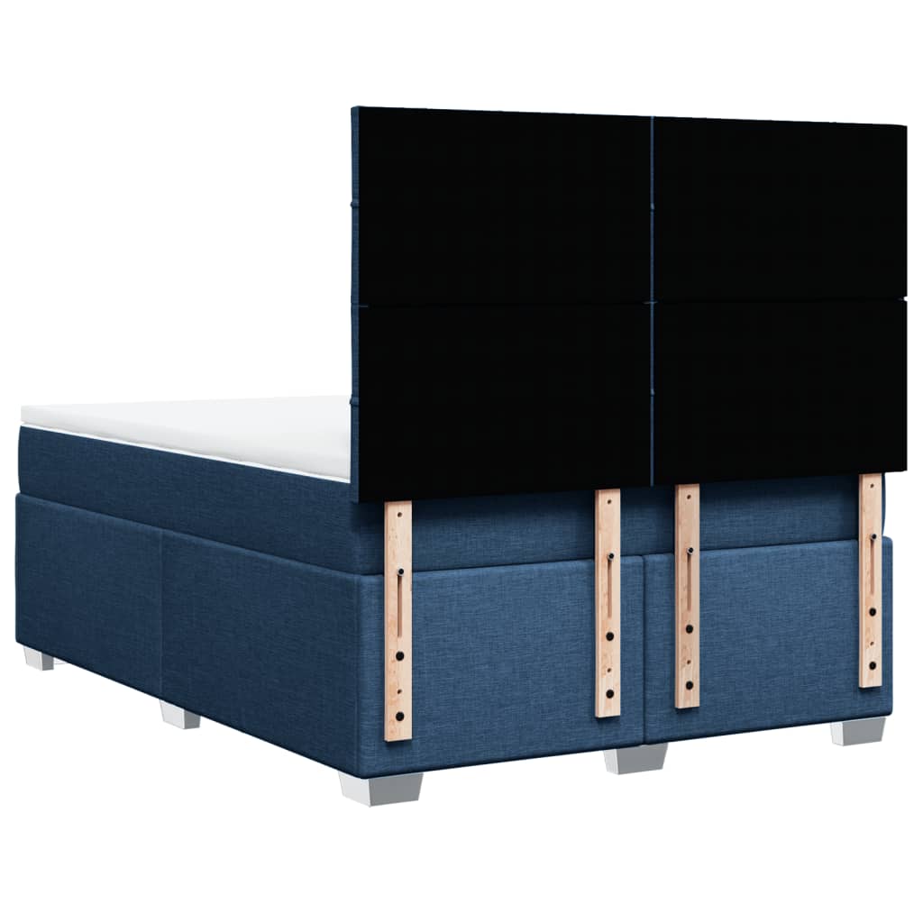 Boxspring met matras stof blauw 160x200 cm – afbeelding 10
