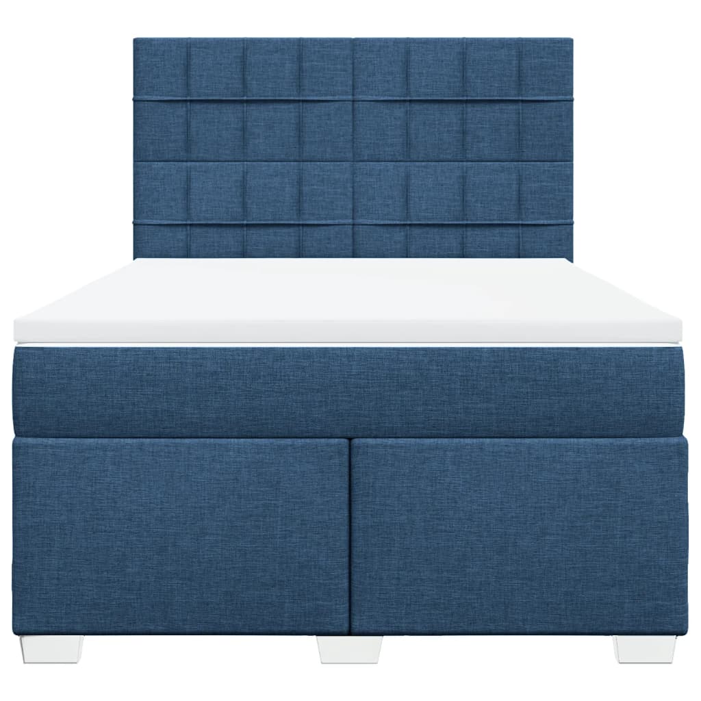 Boxspring met matras stof blauw 160x200 cm – afbeelding 4
