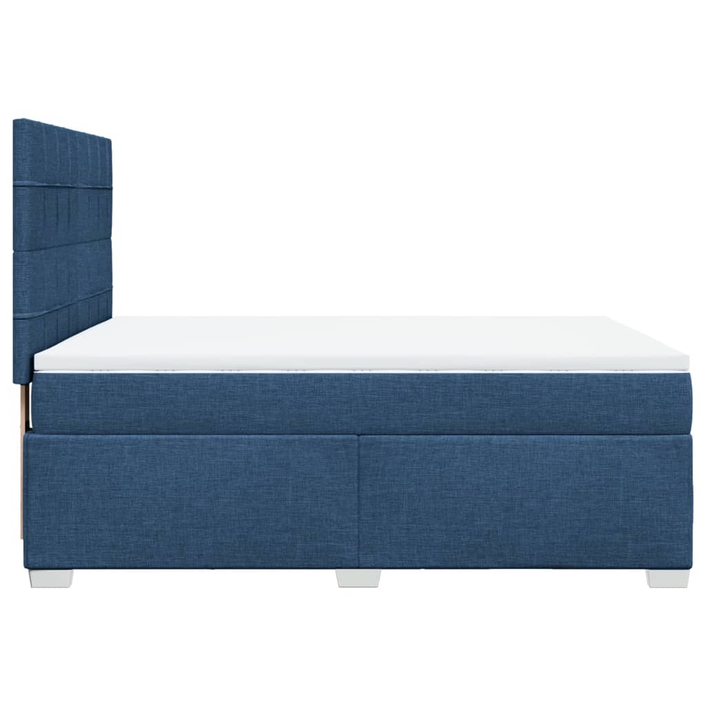 Boxspring met matras stof blauw 160x200 cm – afbeelding 9