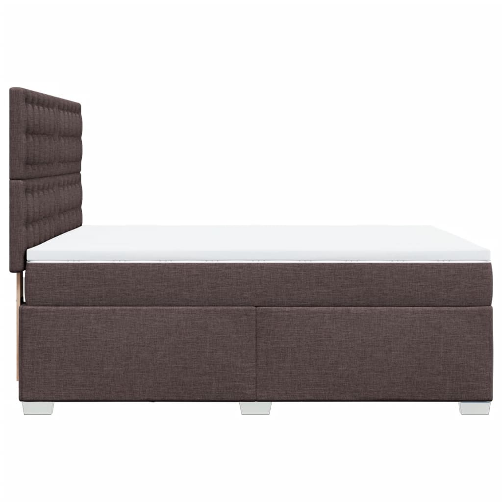 Boxspring met matras stof donkerbruin 160x200 cm – afbeelding 9