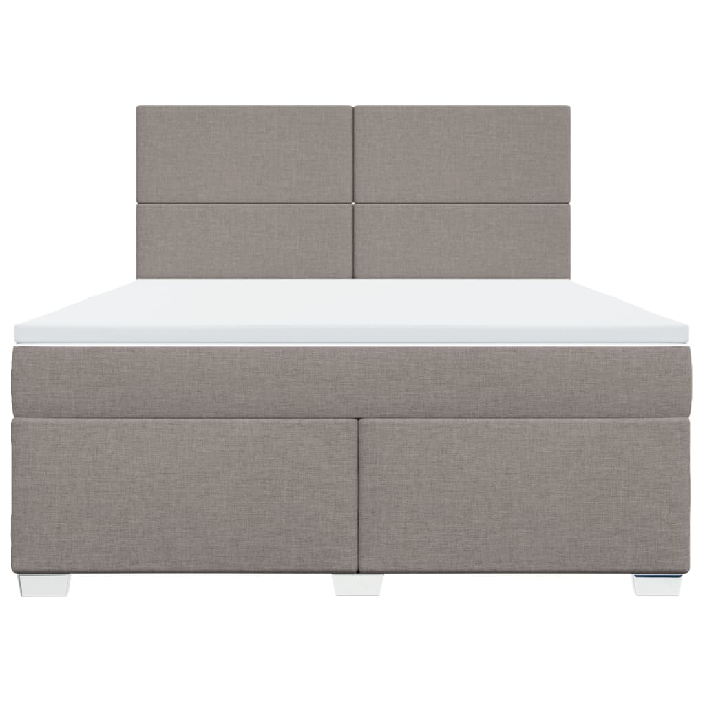 Boxspring met matras stof taupe 180x200 cm – afbeelding 4