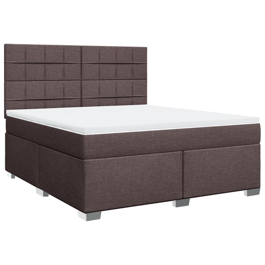 Boxspring met matras stof donkerbruin 180x200 cm – afbeelding 2