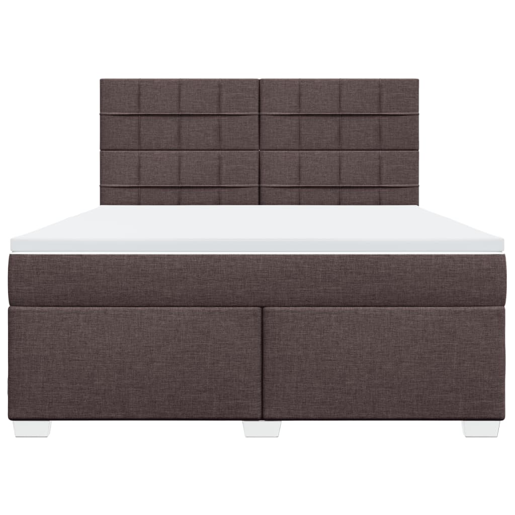 Boxspring met matras stof donkerbruin 180x200 cm – afbeelding 4