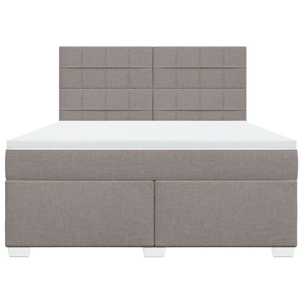 Boxspring met matras stof taupe 180x200 cm – afbeelding 4
