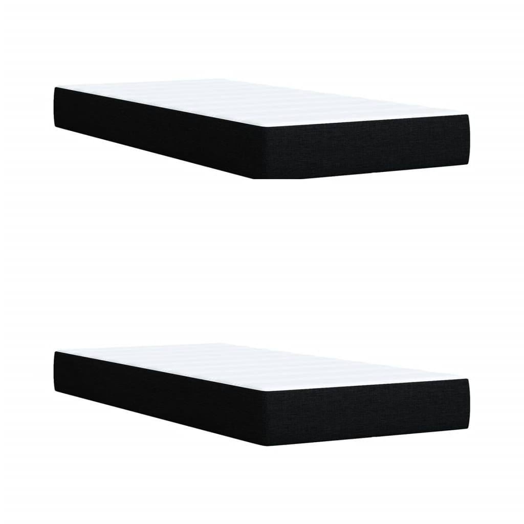 Boxspring met matras stof zwart 200x200 cm – afbeelding 6