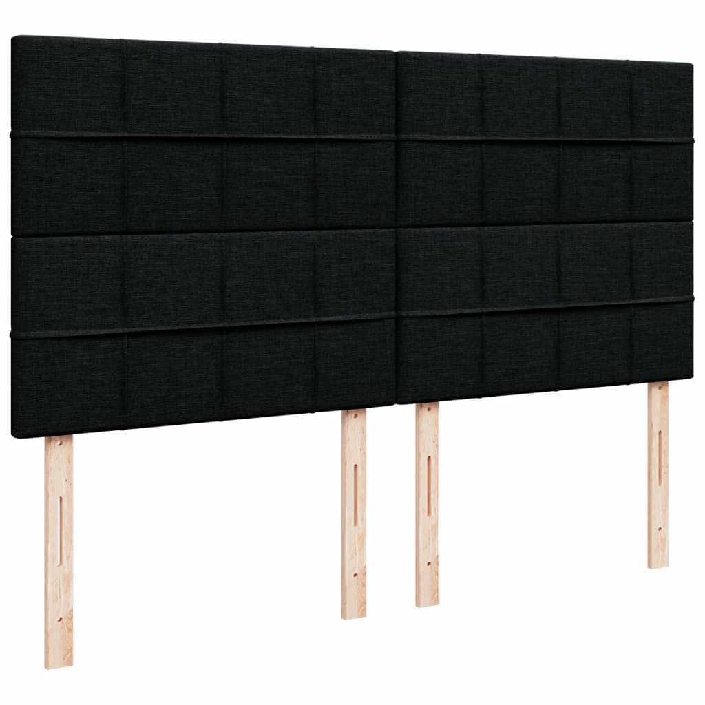 Boxspring met matras stof zwart 200x200 cm – afbeelding 8