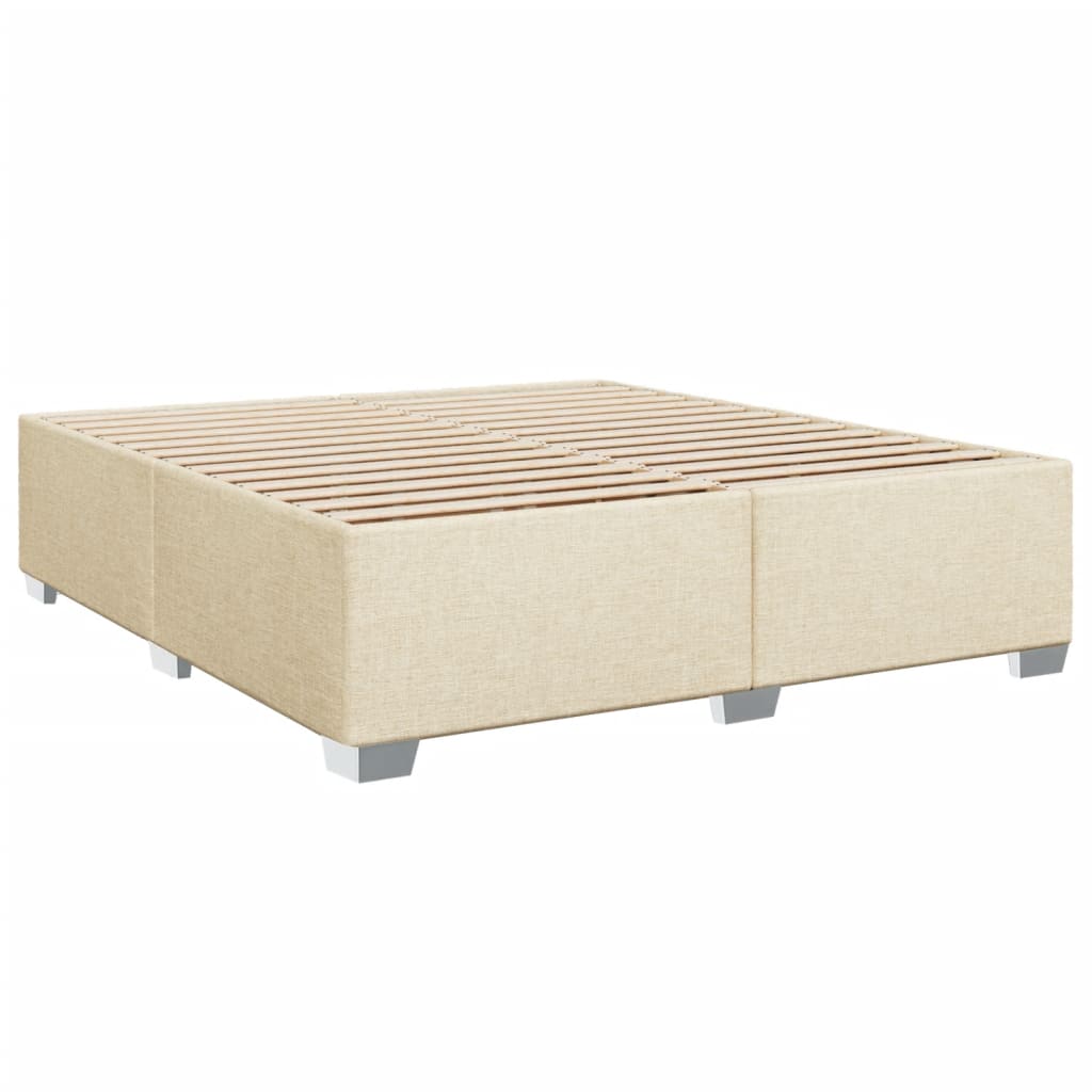 Boxspring met matras stof crèmekleurig 200x200 cm – afbeelding 5