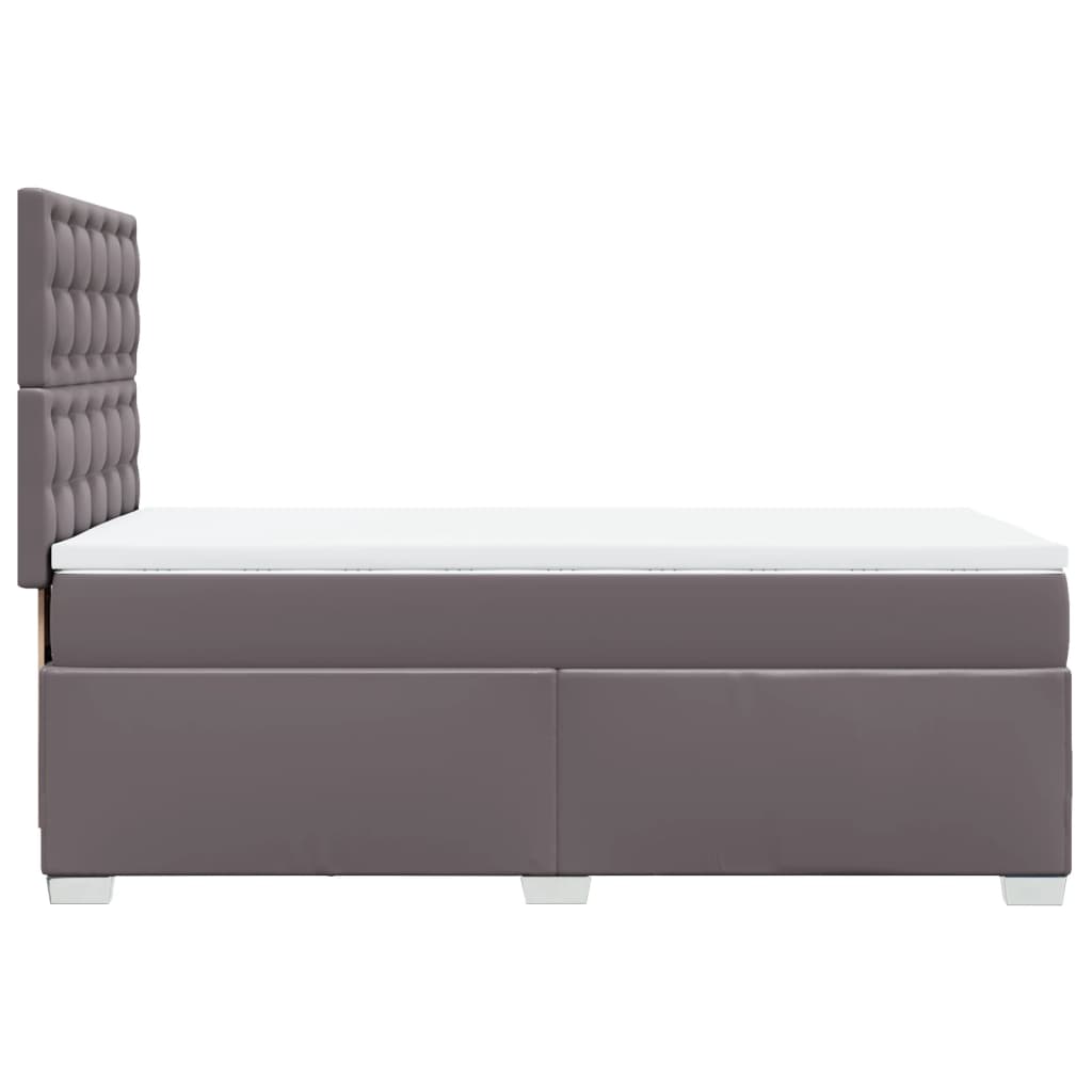 Boxspring met matras kunstleer grijs 90x200 cm – afbeelding 9