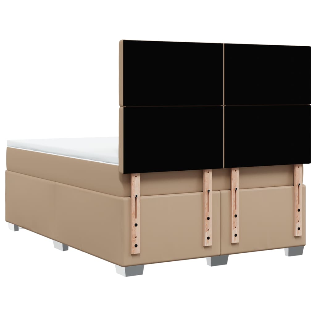 Boxspring met matras kunstleer cappuccinokleurig 140x200 cm – afbeelding 10