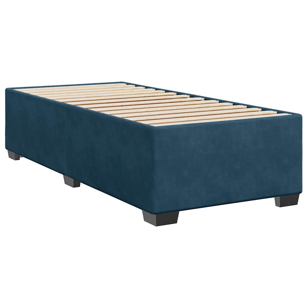 Boxspring met matras fluweel blauw 90x190 cm – afbeelding 5