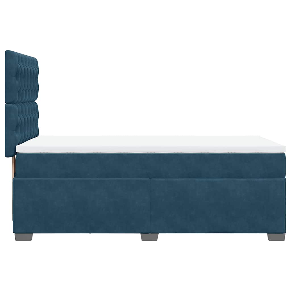 Boxspring met matras fluweel blauw 90x190 cm – afbeelding 9