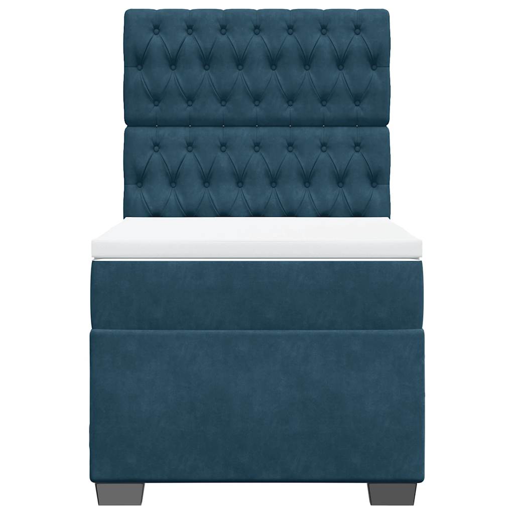 Boxspring met matras fluweel blauw 90x200 cm – afbeelding 4