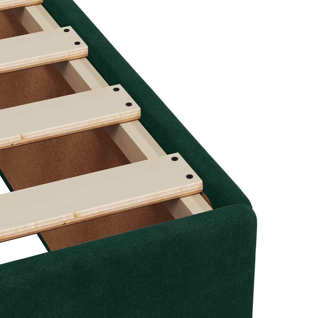 Boxspring met matras fluweel donkergroen 140x200 cm – afbeelding 11