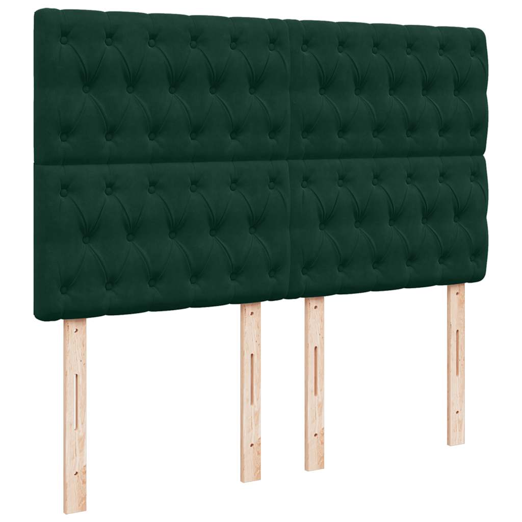Boxspring met matras fluweel donkergroen 140x200 cm – afbeelding 8