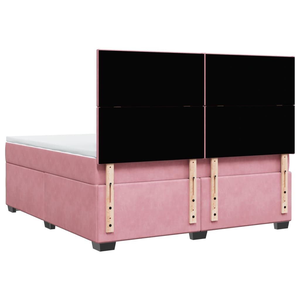 Boxspring met matras fluweel roze 180x200 cm – afbeelding 10