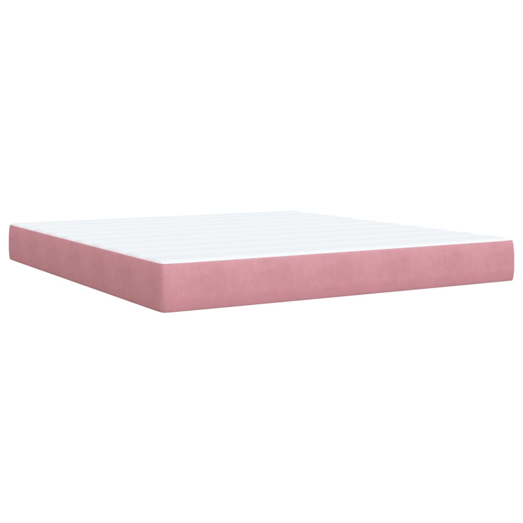 Boxspring met matras fluweel roze 180x200 cm – afbeelding 6