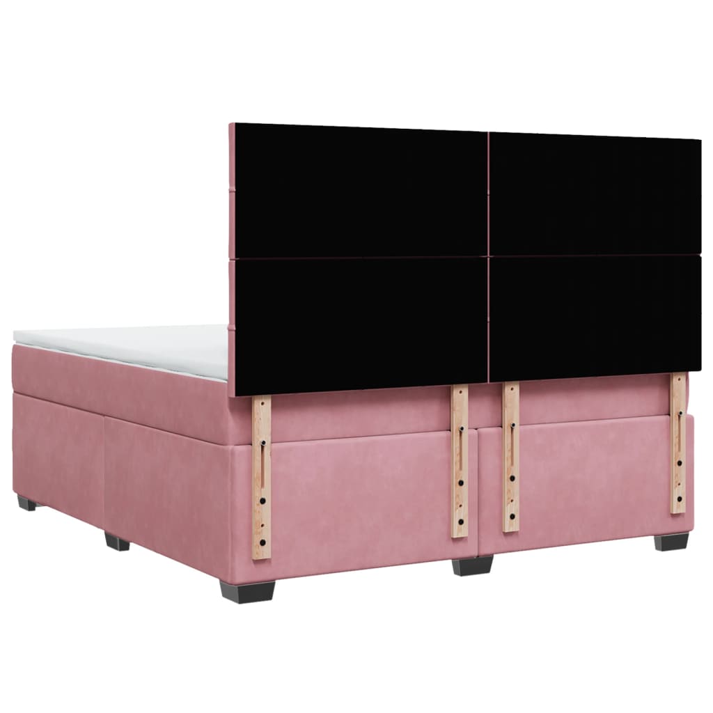 Boxspring met matras fluweel roze 180x200 cm – afbeelding 10