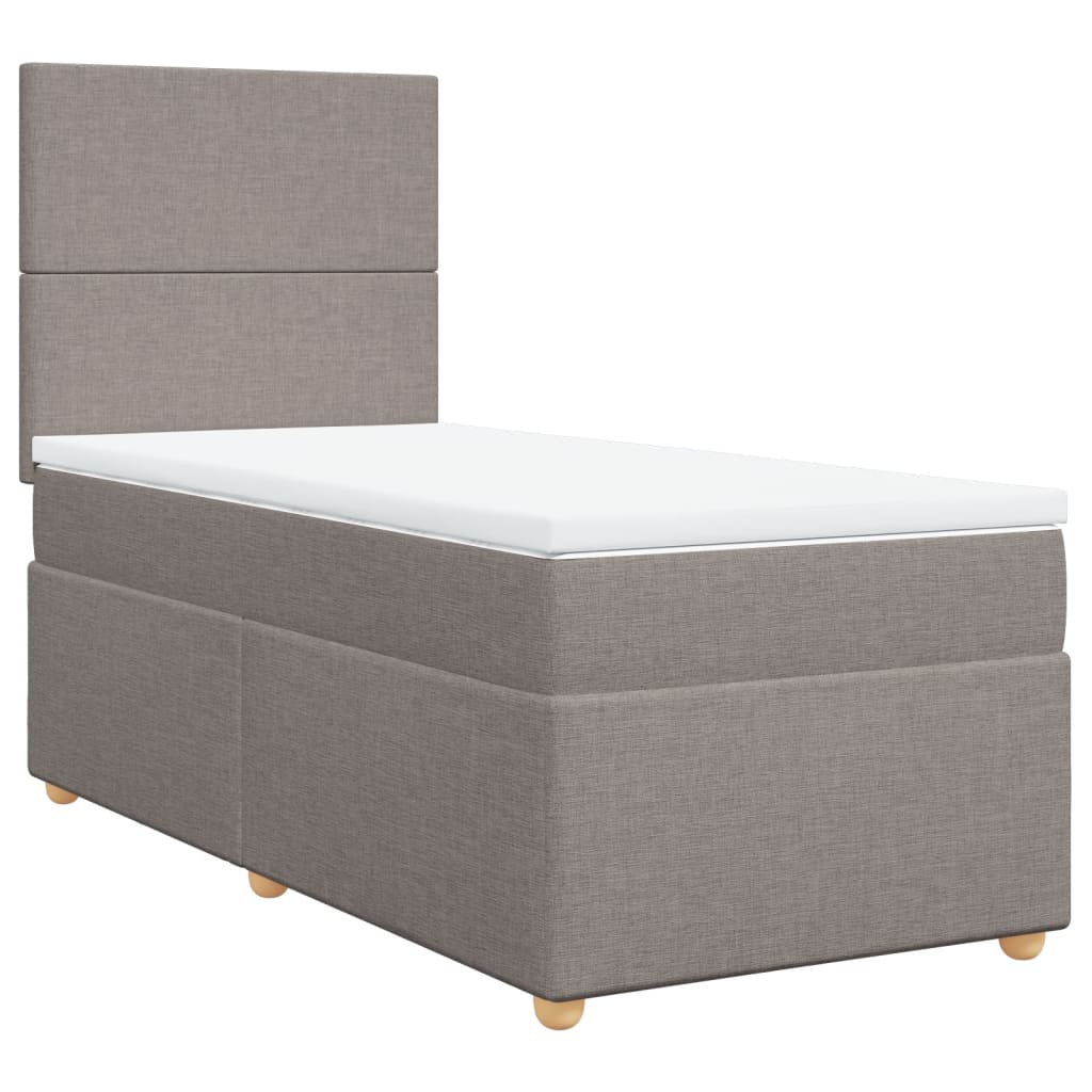 Boxspring met matras stof taupe 80x200 cm – afbeelding 2