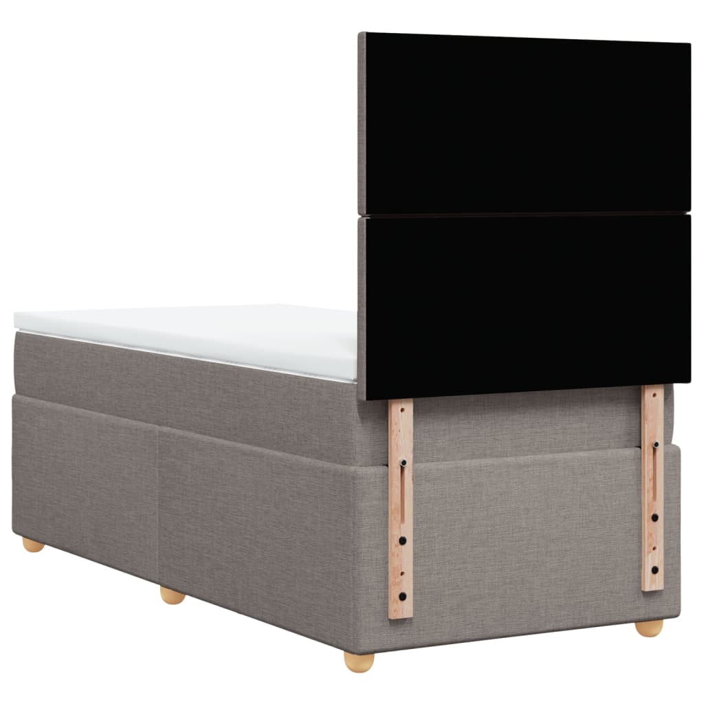 Boxspring met matras stof taupe 80x200 cm – afbeelding 6