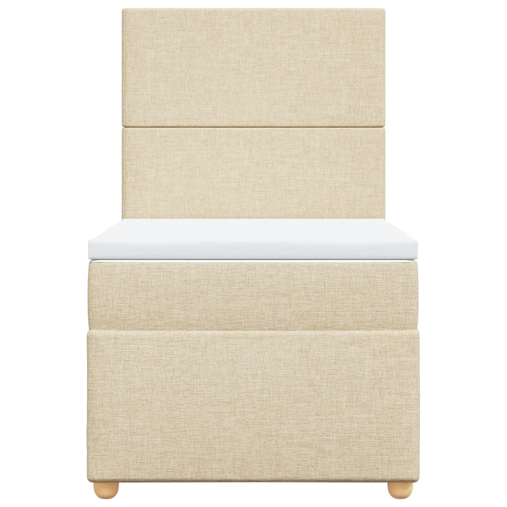 Boxspring met matras stof crèmekleurig 80x200 cm – afbeelding 4