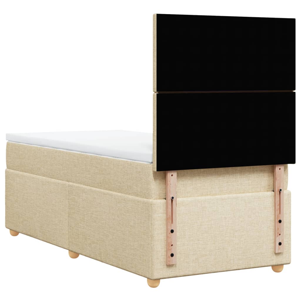 Boxspring met matras stof crèmekleurig 80x200 cm – afbeelding 6