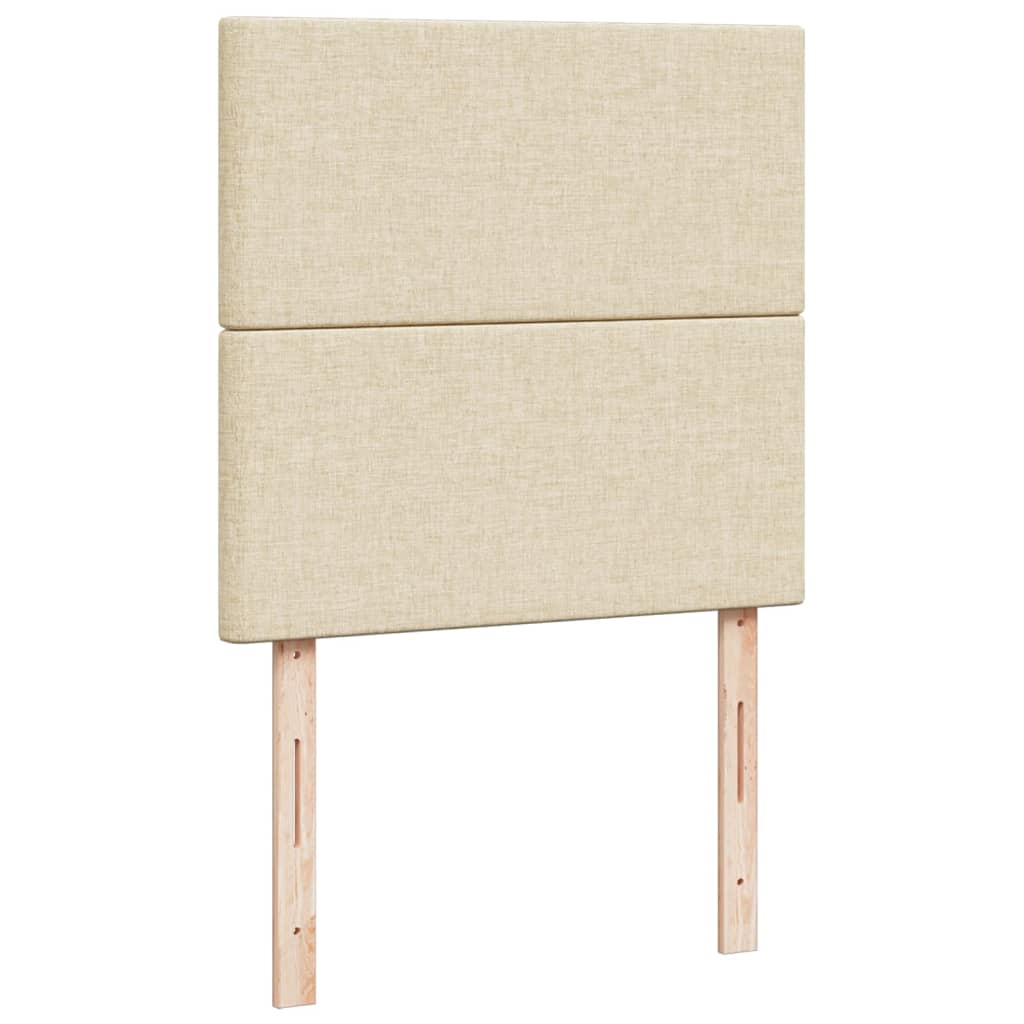 Boxspring met matras stof crèmekleurig 80x200 cm – afbeelding 7