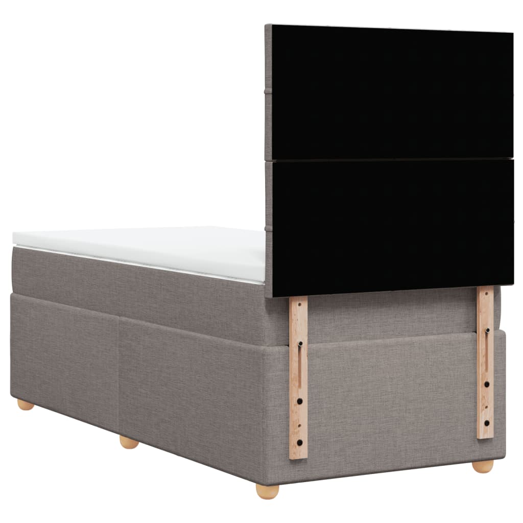 Boxspring met matras stof taupe 80x200 cm – afbeelding 6