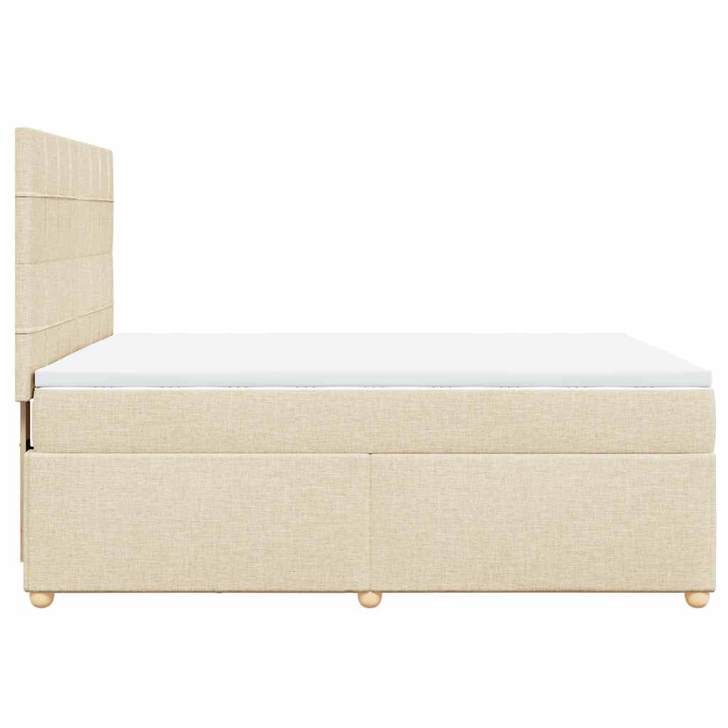 Boxspring met matras stof crèmekleurig 140x190 cm – afbeelding 5