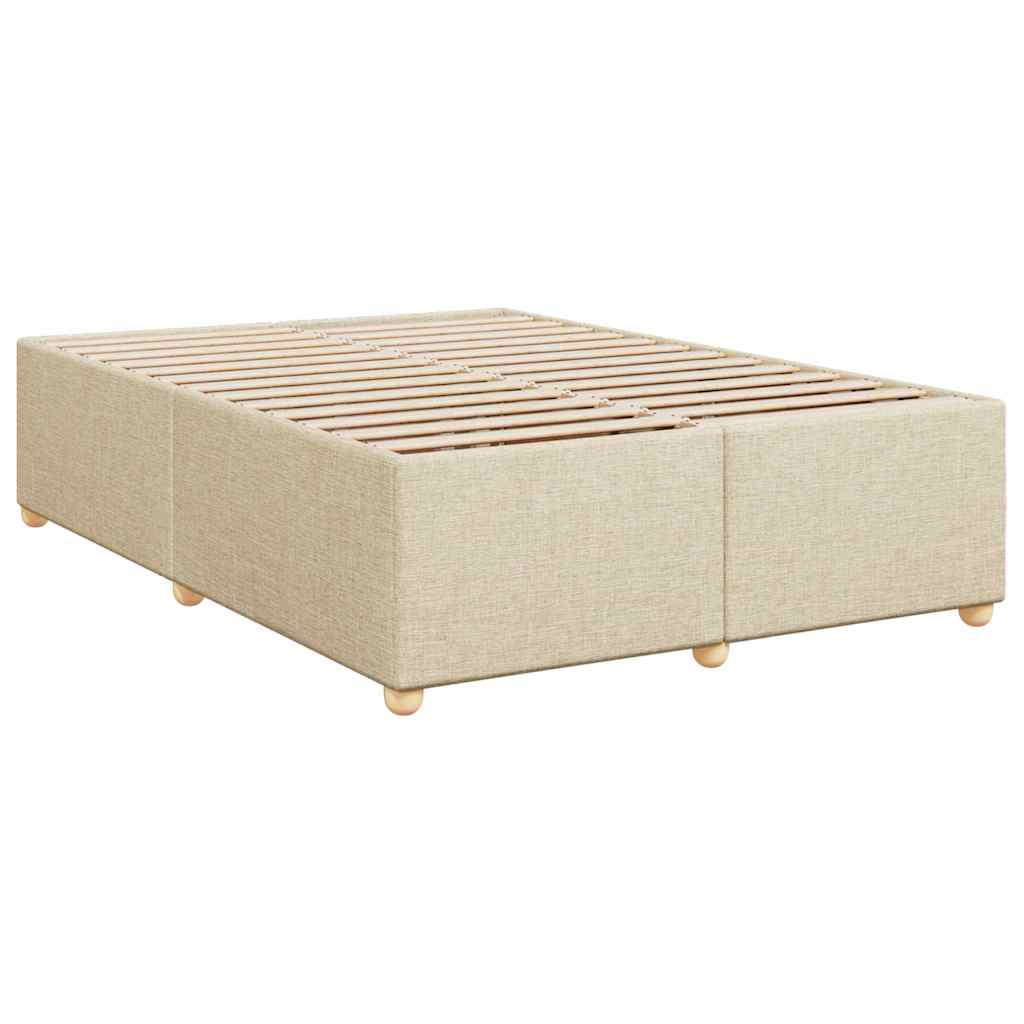 Boxspring met matras stof crèmekleurig 140x190 cm – afbeelding 8