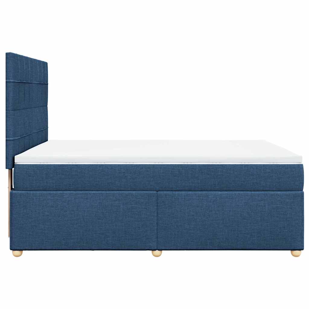 Boxspring met matras stof blauw 140x190 cm – afbeelding 5