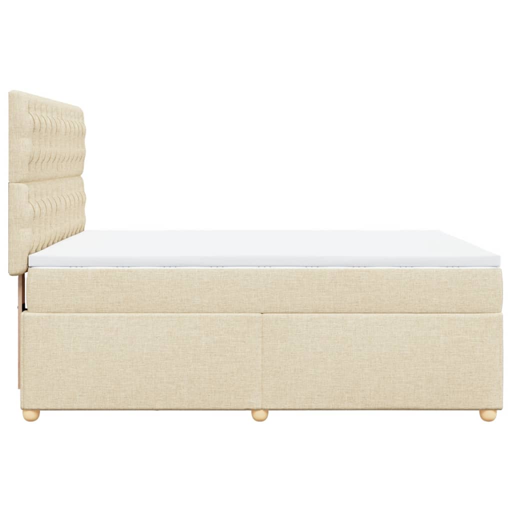 Boxspring met matras stof crèmekleurig 140x190 cm – afbeelding 5