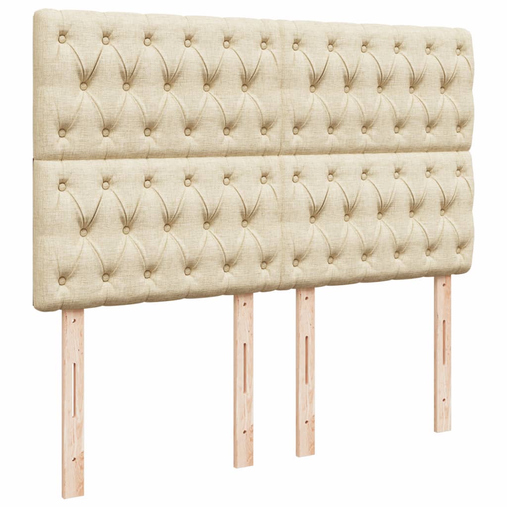 Boxspring met matras stof crèmekleurig 140x190 cm – afbeelding 7