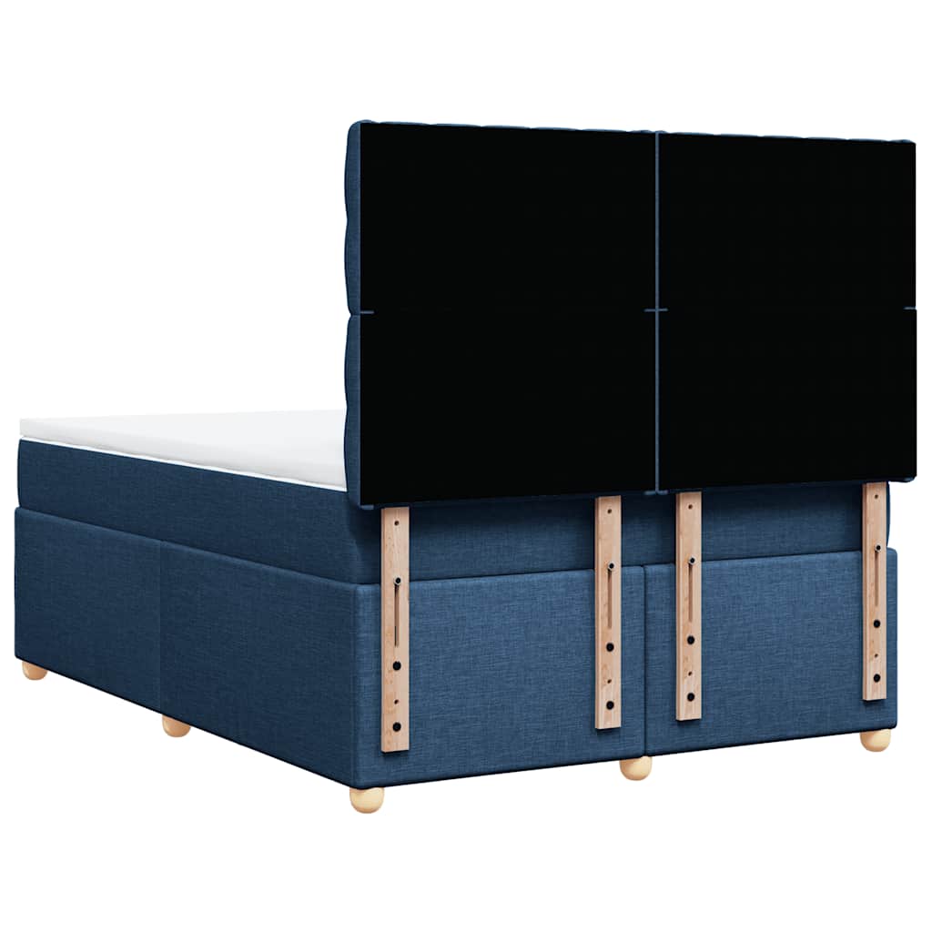 Boxspring met matras stof blauw 140x190 cm – afbeelding 6