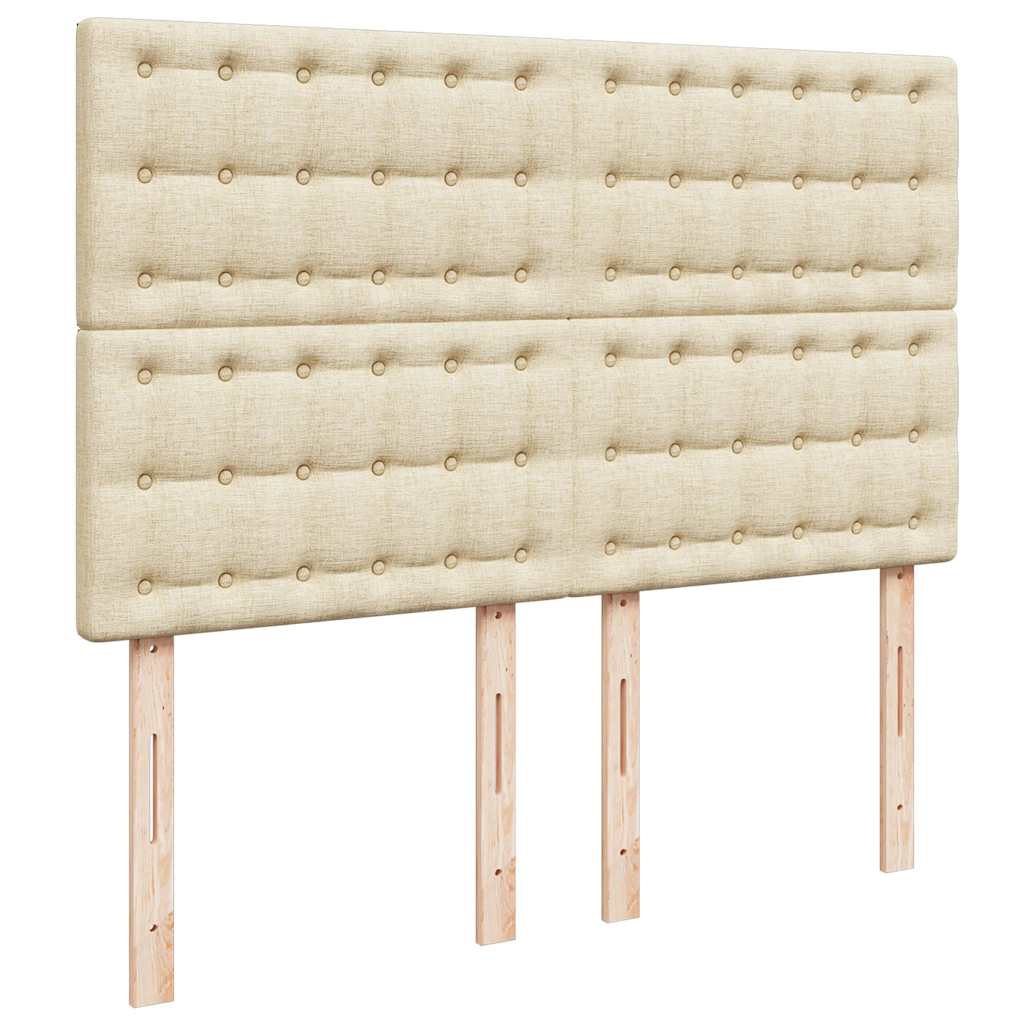 Boxspring met matras stof crèmekleurig 140x190 cm – afbeelding 7