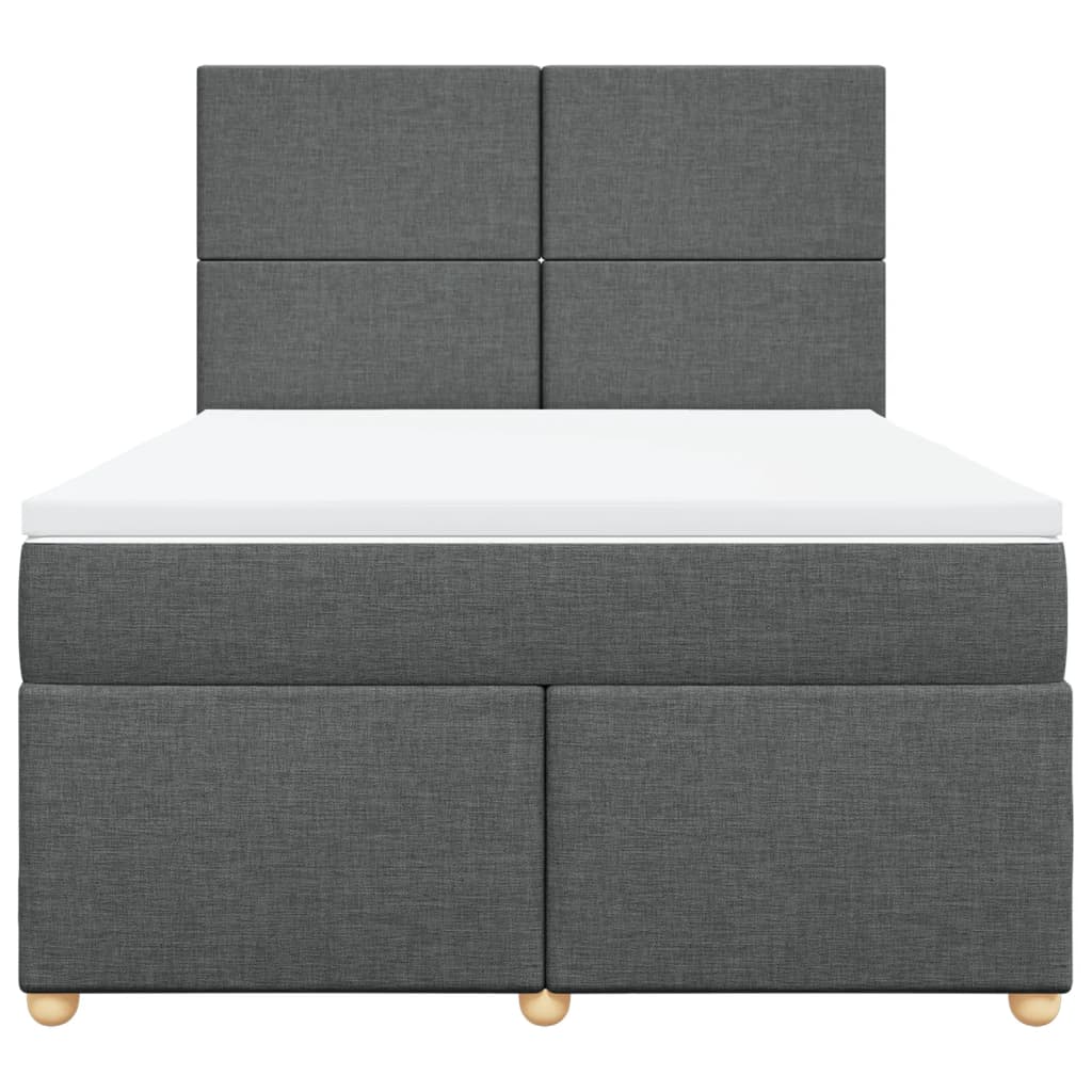 Boxspring met matras stof donkergrijs 140x200 cm – afbeelding 4
