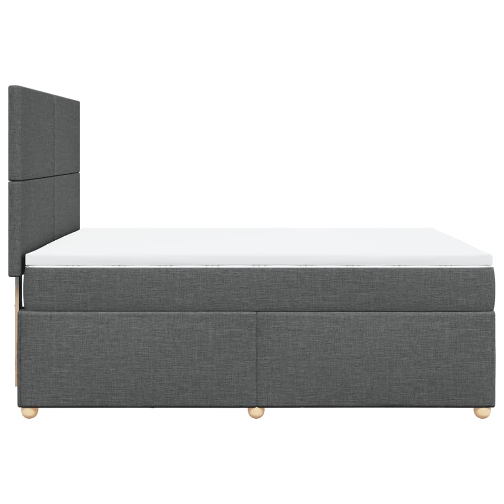 Boxspring met matras stof donkergrijs 140x200 cm – afbeelding 5