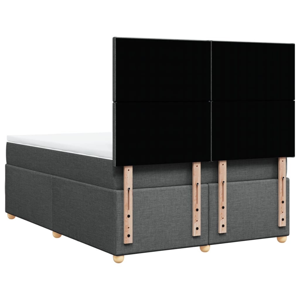 Boxspring met matras stof donkergrijs 140x200 cm – afbeelding 6