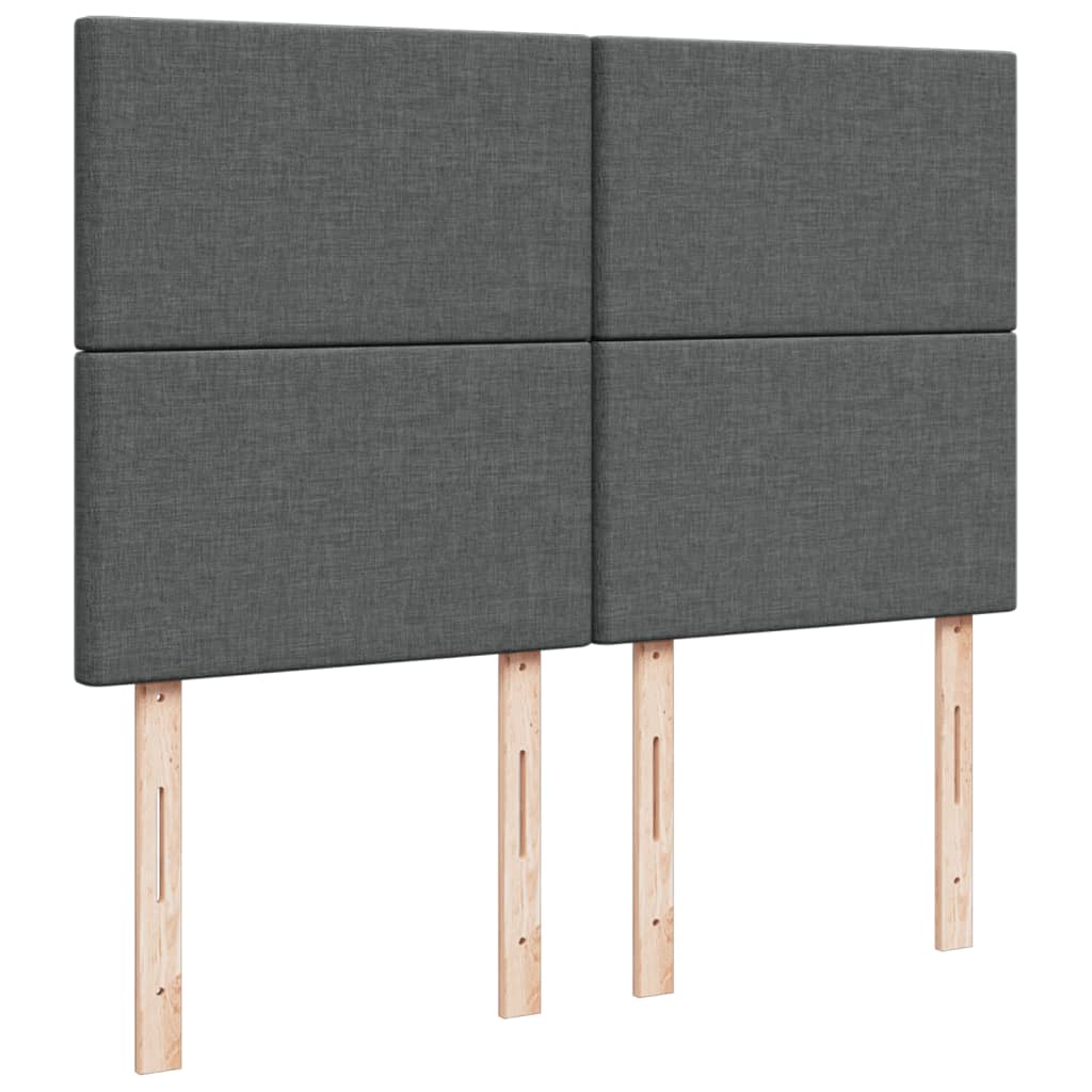 Boxspring met matras stof donkergrijs 140x200 cm – afbeelding 7