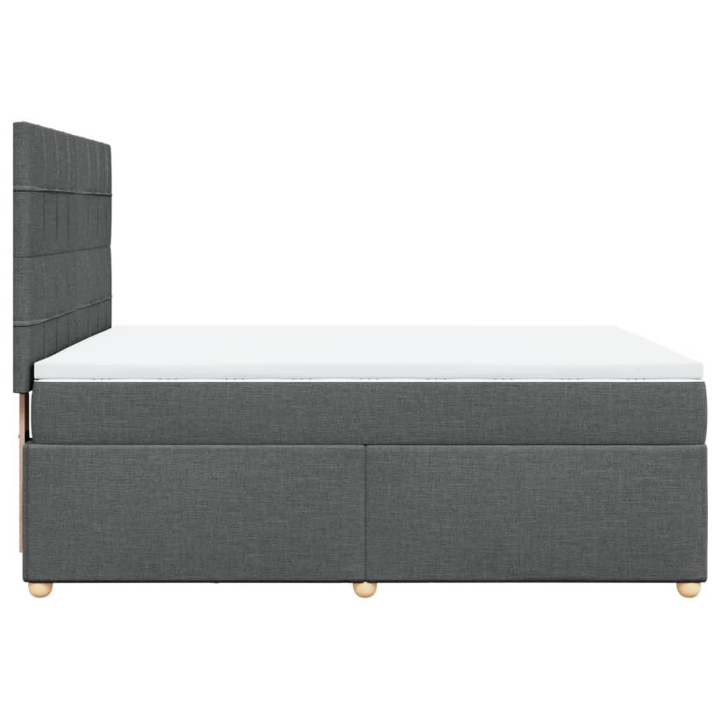 Boxspring met matras stof donkergrijs 140x200 cm – afbeelding 5