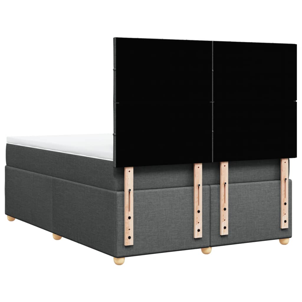 Boxspring met matras stof donkergrijs 140x200 cm – afbeelding 6