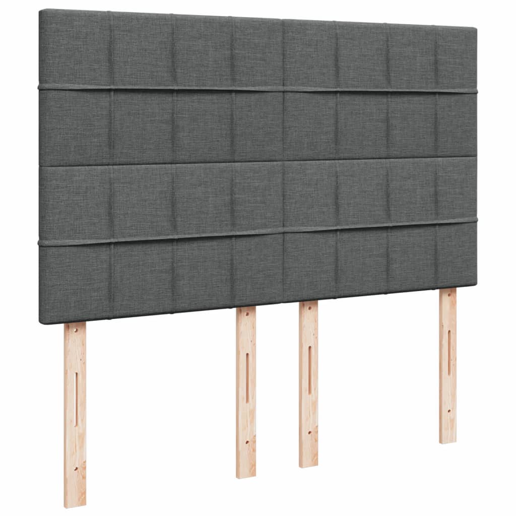 Boxspring met matras stof donkergrijs 140x200 cm – afbeelding 7