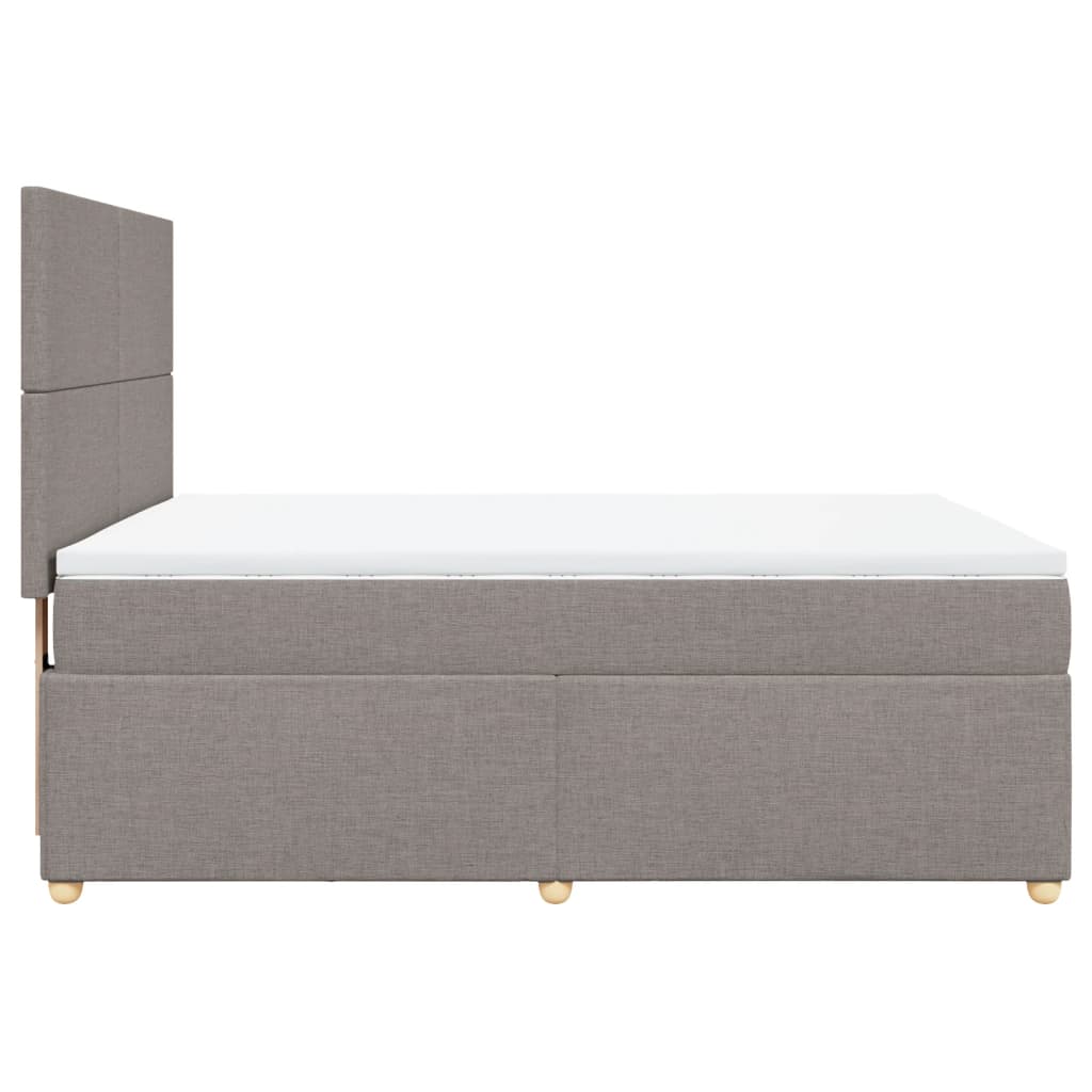 Boxspring met matras stof taupe 160x200 cm – afbeelding 5