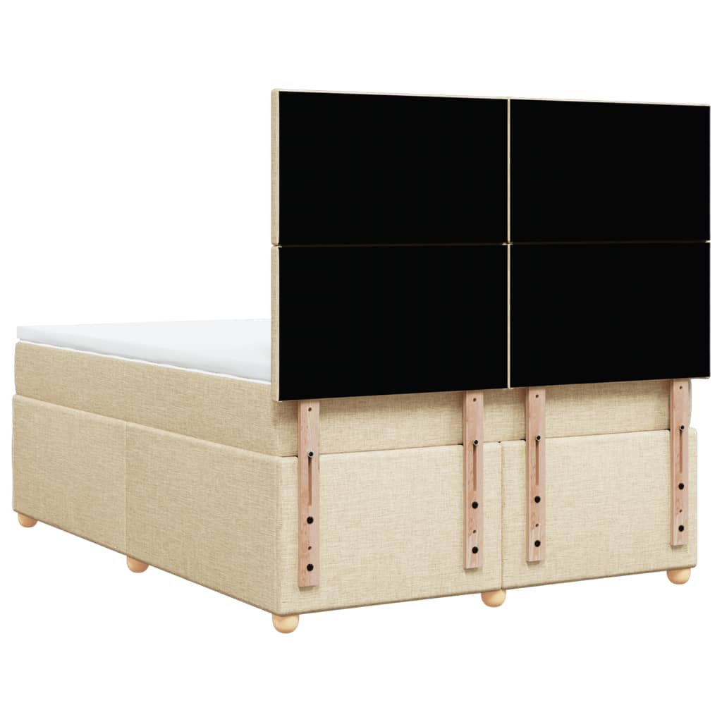 Boxspring met matras stof crèmekleurig 160x200 cm – afbeelding 6