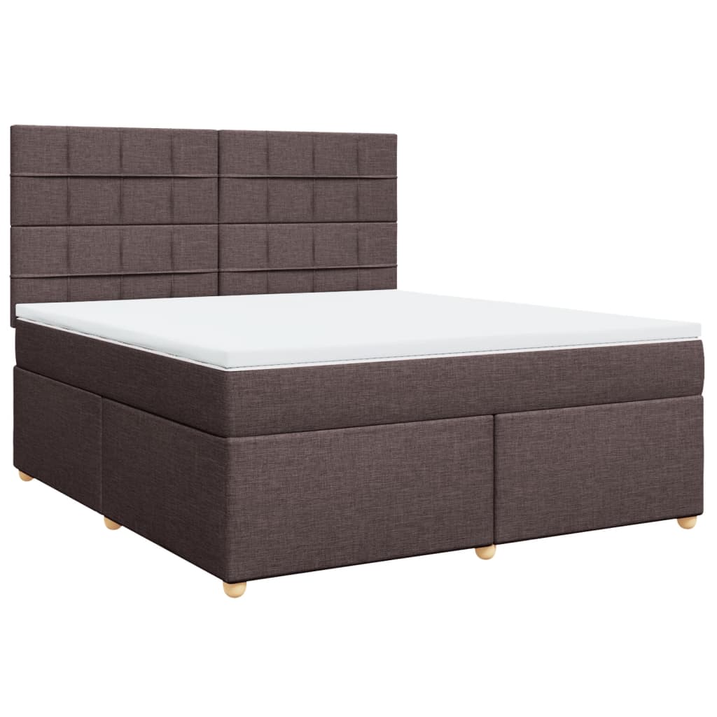 Boxspring met matras stof donkerbruin 180x200 cm – afbeelding 2