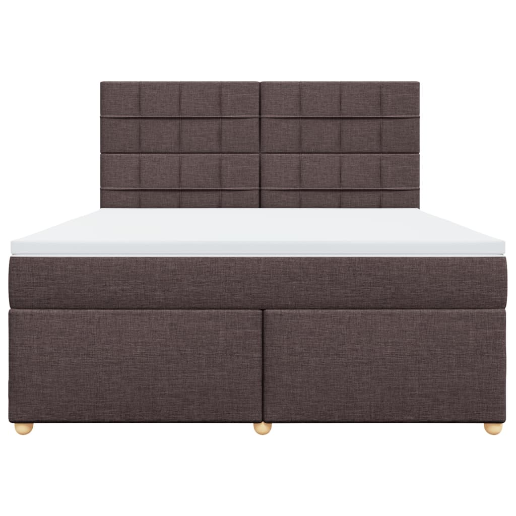 Boxspring met matras stof donkerbruin 180x200 cm – afbeelding 4